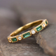 Green Inlaid Zirconia Gold Ring