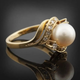 Elegant Gold Ring with Pearl