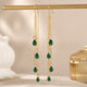 Green Gem Tassel Earrings