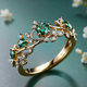 Elegant Blossom Emerald Ring