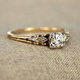 Evelyn | Vintage Zirconia Fine Gold Ring
