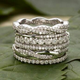 Clair | Vintage Layered Zirconia Silver Ring