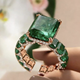 Emerald Adjustable Statement Ring