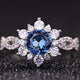 Crystal Turquoise Flower Ring