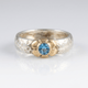 Silver Two Tone Blue Topaz Ring