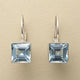 Vintage Blue Cubic Glass Earrings