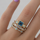 Vintage Blue Crystal Ring Set