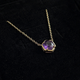 Amethyst Bezel Rose Gold Pendant Necklace