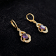 Moonlit Amethyst Teardrop Rose Gold Earrings