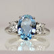 Blue Crystal Silver Ring