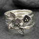 Vintage Flower Silver Layer Ring