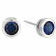 Sapphire Bezel White Gold Earrings