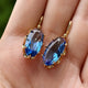 Blue Bloom Gold Earrings