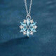 Blue Snowflake White Gold Flower Pendant Necklace